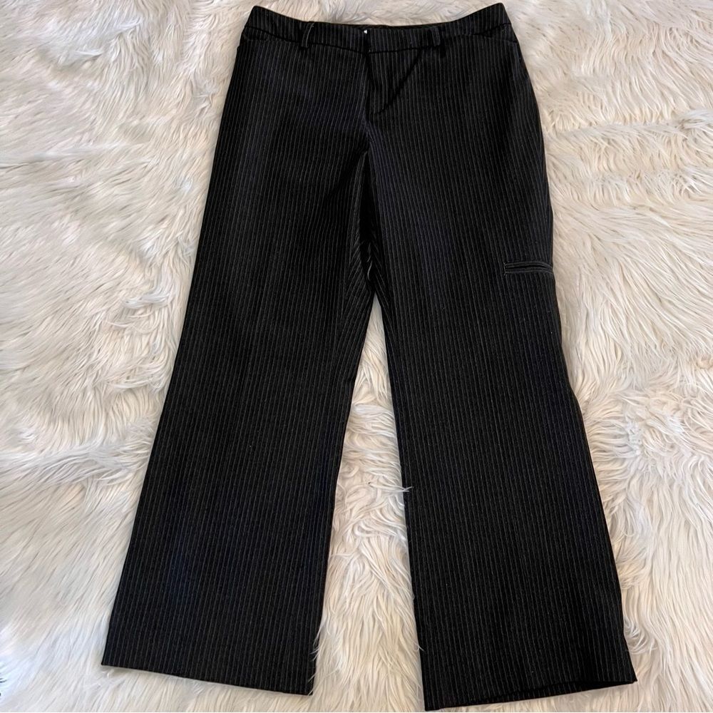 Coldwater Creek Pants Trouser Fit Women's Size 10 Black Pin Striped
